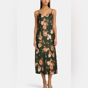 Lauren Ralph Lauren Floral Satin V-Neck Ballet Nightgown Size Medium NWT